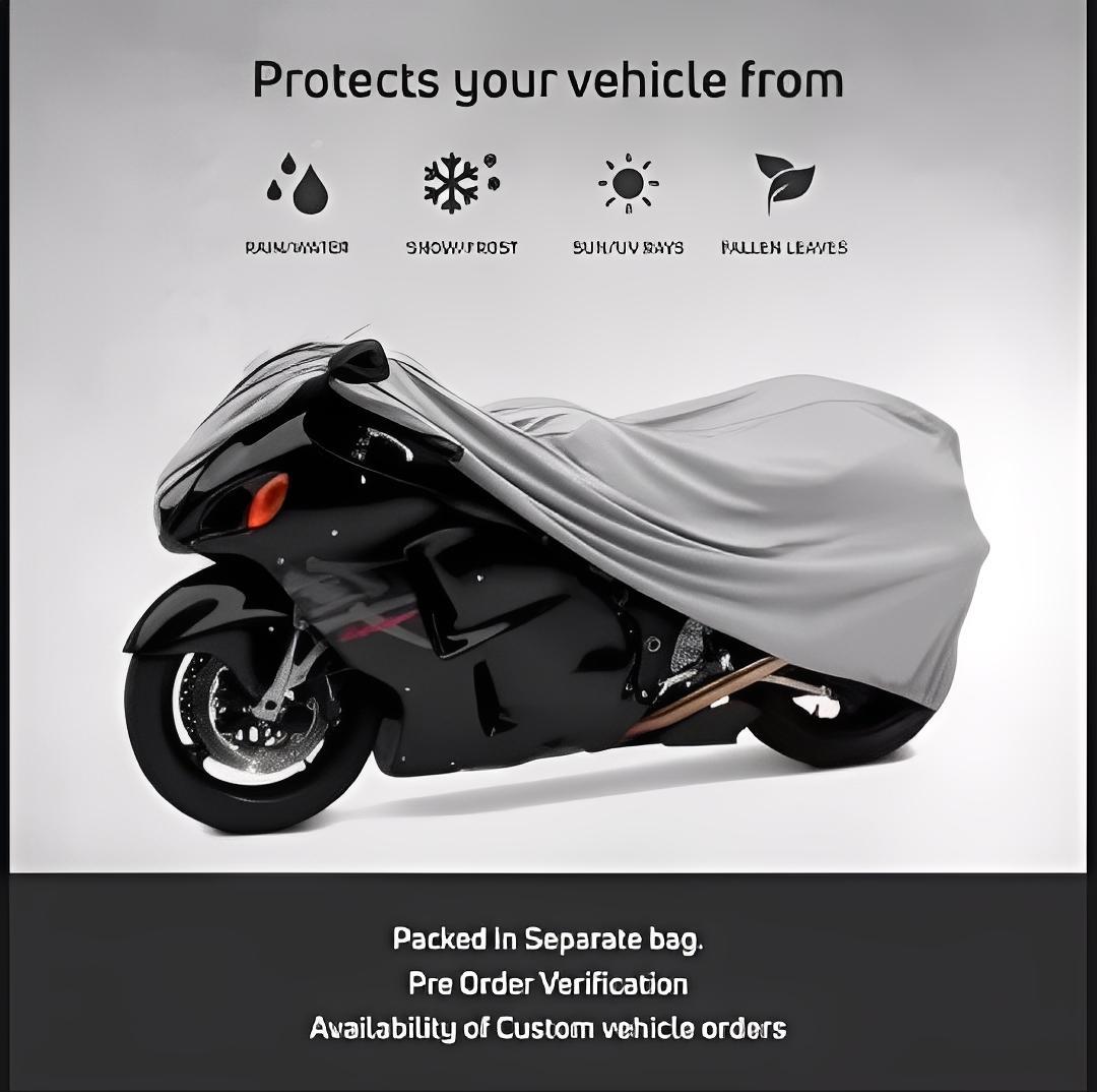 Bike Top Cover Water & Scratch Proof Bike Top Cover Bike PARACHUTE with Pu Coating - Fits for cd70CC, and 125cc all bikes - TACHNBEAUTY