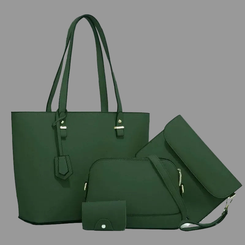 Women's PU Leather Plain Shoulder Bag - TACHNBEAUTY