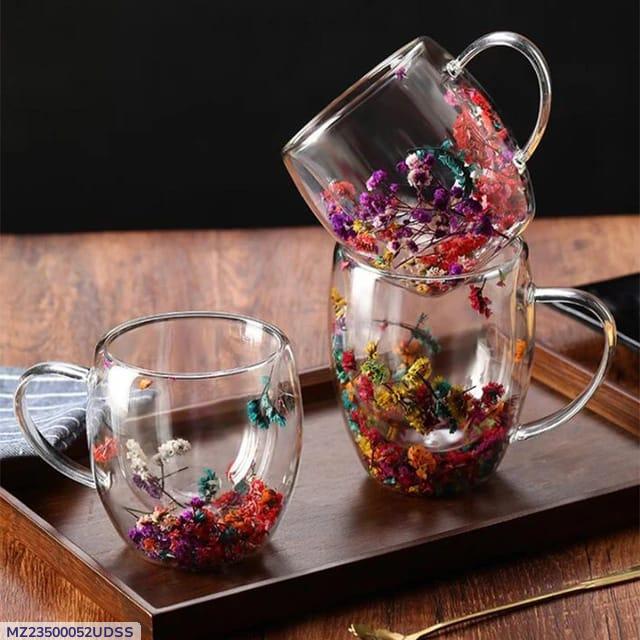Real Flower Double - Layer Glass Cup - TACHNBEAUTY