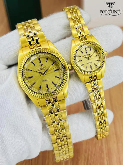Elegant Unisex Quartz Watch Set - 2 Pcs Analogue Couple Timepieces - TACHNBEAUTY