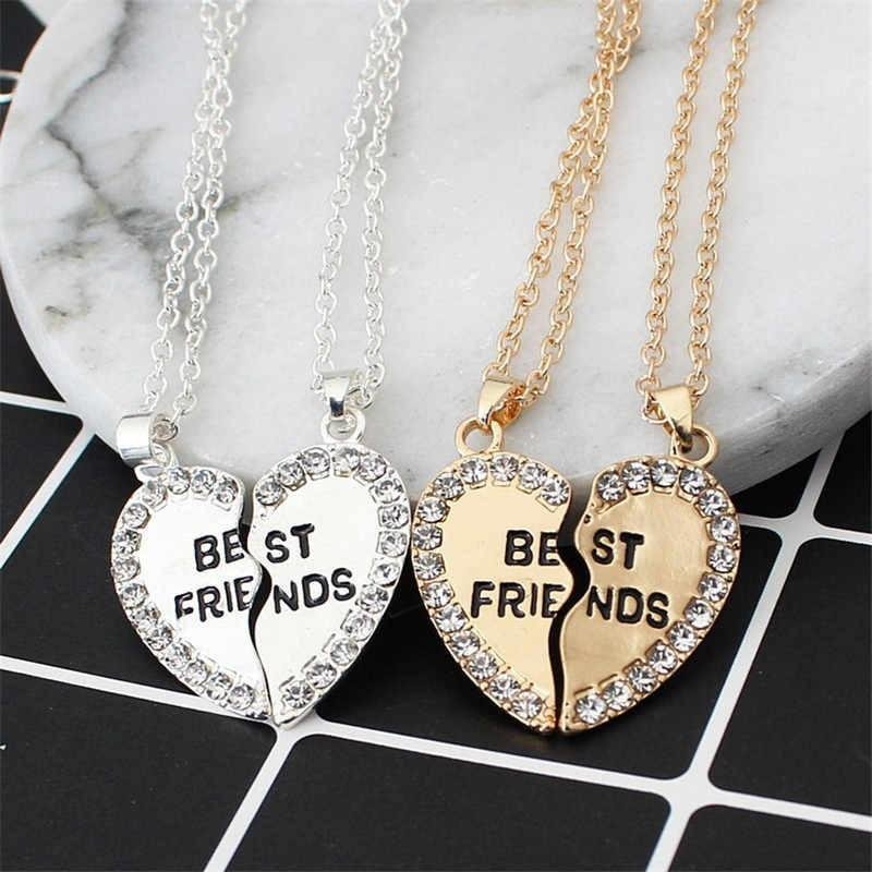 2 Pairs Best Friend Necklace - Golden & Silver - TACHNBEAUTY