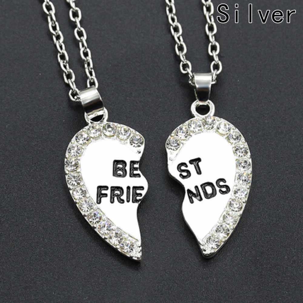 2 Pairs Best Friend Necklace - Golden & Silver - TACHNBEAUTY