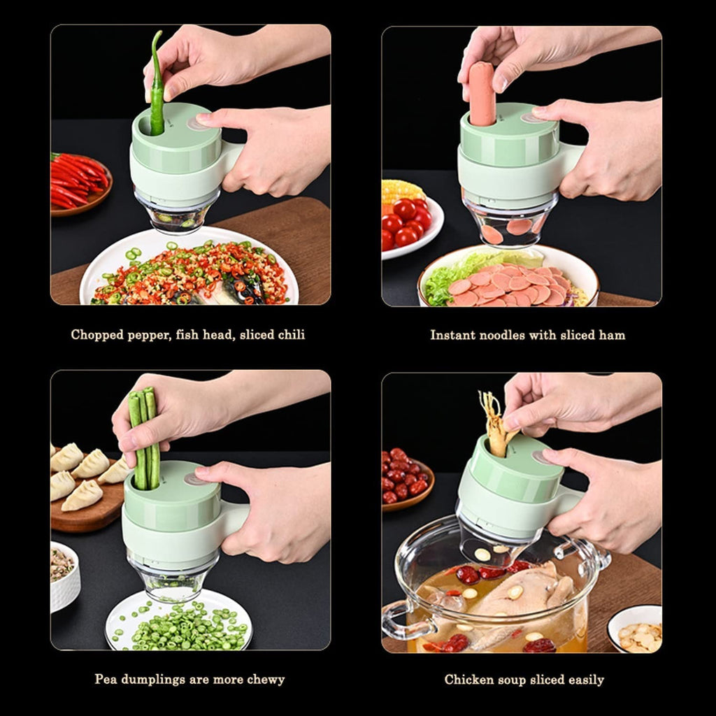 5 in 1 Handheld Hammer Electric Vegetable Cutter Set Mini Wireless Food Choppers Garlic Vegetable Chopper Slicer machine